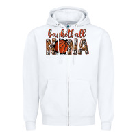 White basketball nana with leopard Zipper Hoodie - texasbilliewilder