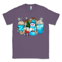 Lavender winter snowman coffee cups Classic Tee - Zillion Design Studio
