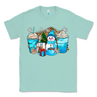 Seafoam winter snowman coffee cups Classic Tee - Zillion Design Studio
