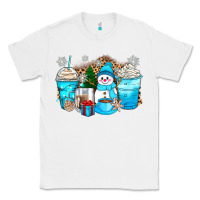 White winter snowman coffee cups Classic Tee - Zillion Design Studio