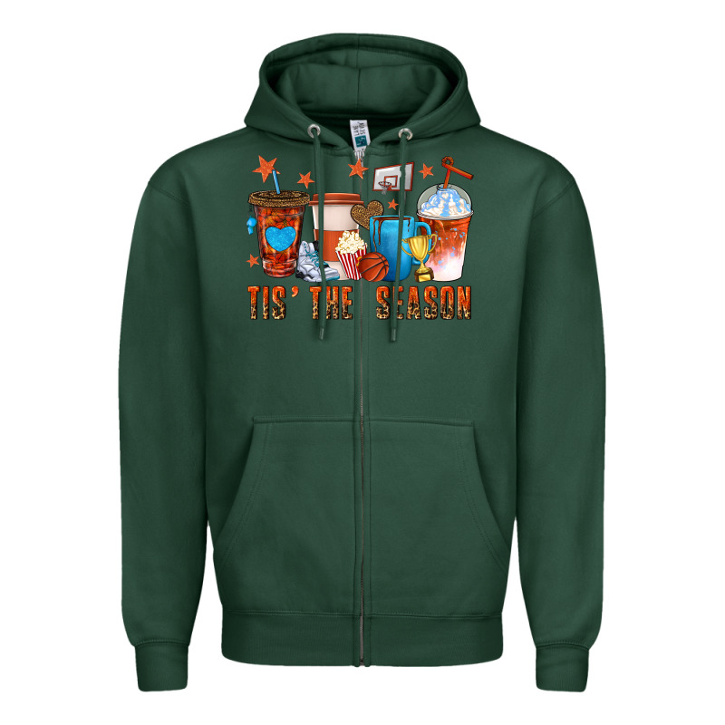 Basketball Tisthe Season Coffee Cups Zipper Hoodie by texasbilliewilder | Teevron