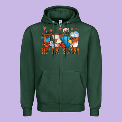 Basketball Tisthe Season Coffee Cups Zipper Hoodie Designed By Texasbilliewilder