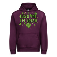 Mauve Wine kiss me i'm irish Urban Hoodie - MaliasSmallBusiness