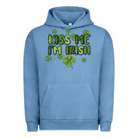 Pigment Pebble Blue kiss me i'm irish Urban Hoodie - MaliasSmallBusiness