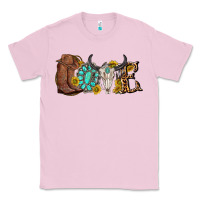 Bubblegum Pink western love bull skull with gemstone and sunflowe Classic Tee - texasbilliewilder