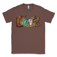 Chestnut western love bull skull with gemstone and sunflowe Classic Tee - texasbilliewilder