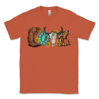 Copper western love bull skull with gemstone and sunflowe Classic Tee - texasbilliewilder