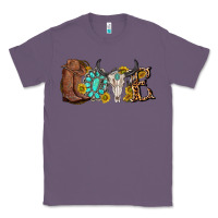 Lavender western love bull skull with gemstone and sunflowe Classic Tee - texasbilliewilder