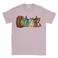Lilac western love bull skull with gemstone and sunflowe Classic Tee - texasbilliewilder