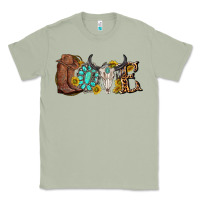 Matcha western love bull skull with gemstone and sunflowe Classic Tee - texasbilliewilder