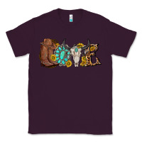 Plum western love bull skull with gemstone and sunflowe Classic Tee - texasbilliewilder