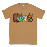 Toasted Coconut western love bull skull with gemstone and sunflowe Classic Tee - texasbilliewilder
