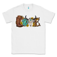 White western love bull skull with gemstone and sunflowe Classic Tee - texasbilliewilder