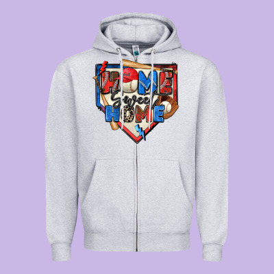 Home Sweet Home Baseball Zipper Hoodie Designed By Zillion Design Studio