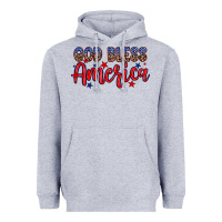 Heather Grey God bless America Heavyweight Hoodie - Neo Western