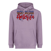 Lavender God bless America Heavyweight Hoodie - Neo Western