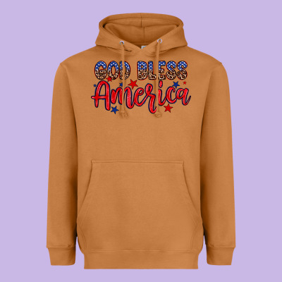 God Bless America Heavyweight Hoodie Designed By Neo Western