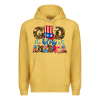 Antique Gold god bless america Premium Hoodie - AdoDesignShop