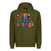 Army Green god bless america Premium Hoodie - AdoDesignShop