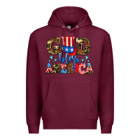 Burgundy god bless america Premium Hoodie - AdoDesignShop