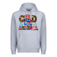 Heather Grey god bless america Premium Hoodie - AdoDesignShop