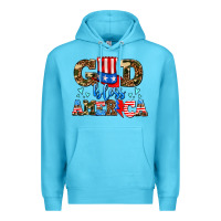 Ocean Blue god bless america Premium Hoodie - AdoDesignShop