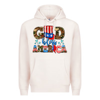 Pale Pink god bless america Premium Hoodie - AdoDesignShop