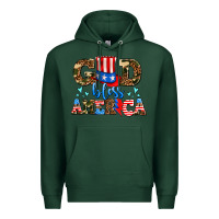 Sports Green god bless america Premium Hoodie - AdoDesignShop