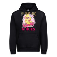Black i'm just here for the chicks Urban Hoodie - MaliasSmallBusiness