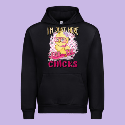 I'm Just Here For The Chicks Urban Hoodie Designed By Maliassmallbusiness