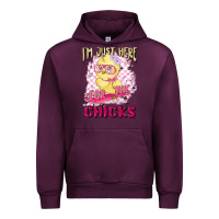 Mauve Wine i'm just here for the chicks Urban Hoodie - MaliasSmallBusiness