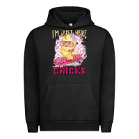 Pigment Black i'm just here for the chicks Urban Hoodie - MaliasSmallBusiness