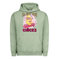 Pigment Oil Green i'm just here for the chicks Urban Hoodie - MaliasSmallBusiness