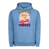 Pigment Pebble Blue i'm just here for the chicks Urban Hoodie - MaliasSmallBusiness
