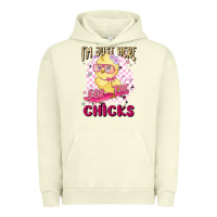 Pigment Pistachio i'm just here for the chicks Urban Hoodie - MaliasSmallBusiness