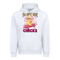 White i'm just here for the chicks Urban Hoodie - MaliasSmallBusiness