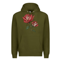 Army Green love rose grandiflora rose Premium Hoodie - LillyAllenDesigns