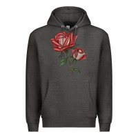Charcoal Heather love rose grandiflora rose Premium Hoodie - LillyAllenDesigns