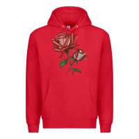 Red love rose grandiflora rose Premium Hoodie - LillyAllenDesigns