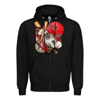 Black baseball home plate Zipper Hoodie - Zillion Design Studio