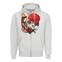 Dove Grey baseball home plate Zipper Hoodie - Zillion Design Studio