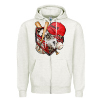 Oatmeal Heather baseball home plate Zipper Hoodie - Zillion Design Studio