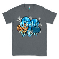Charcoal Heather snow hearts winter season Classic Tee - Zillion Design Studio