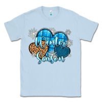 Dusty Blue snow hearts winter season Classic Tee - Zillion Design Studio