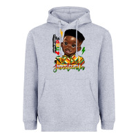 Heather Grey juneteenth black boy Heavyweight Hoodie - HRA Design Shop