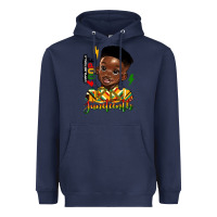 Navy juneteenth black boy Heavyweight Hoodie - HRA Design Shop