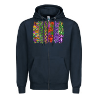 Navy Mardi gras brush strokes king cake and craw fish Zipper Hoodie - RanaPortraitStore