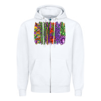 White Mardi gras brush strokes king cake and craw fish Zipper Hoodie - RanaPortraitStore