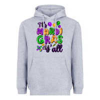 Heather Grey it's mardi gras y'all Heavyweight Hoodie - FaDigitalArtStudio