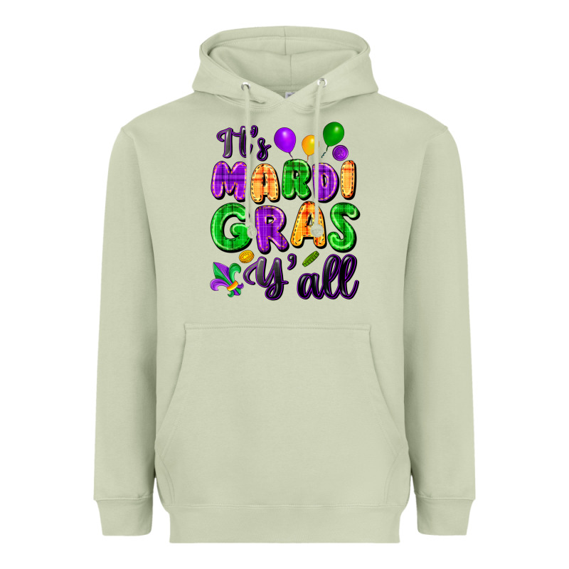 It's Mardi Gras Y'all Heavyweight Hoodie by FaDigitalArtStudio | Teevron